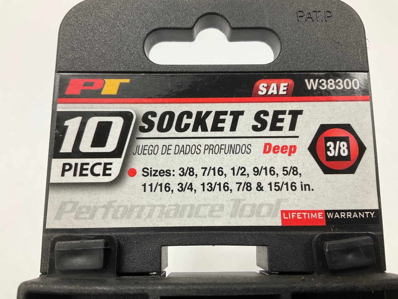 Performance Tool W38300 3/8'' Drive, SAE Deep Socket 10-piece Set - 3/8''-15/16''
