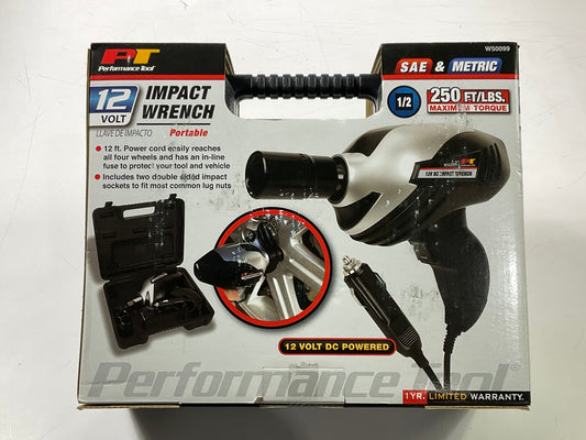 Performance Tool W50099 12V DC 1/2'' Drive Impact Wrench - Runs Of 12V Car Socket