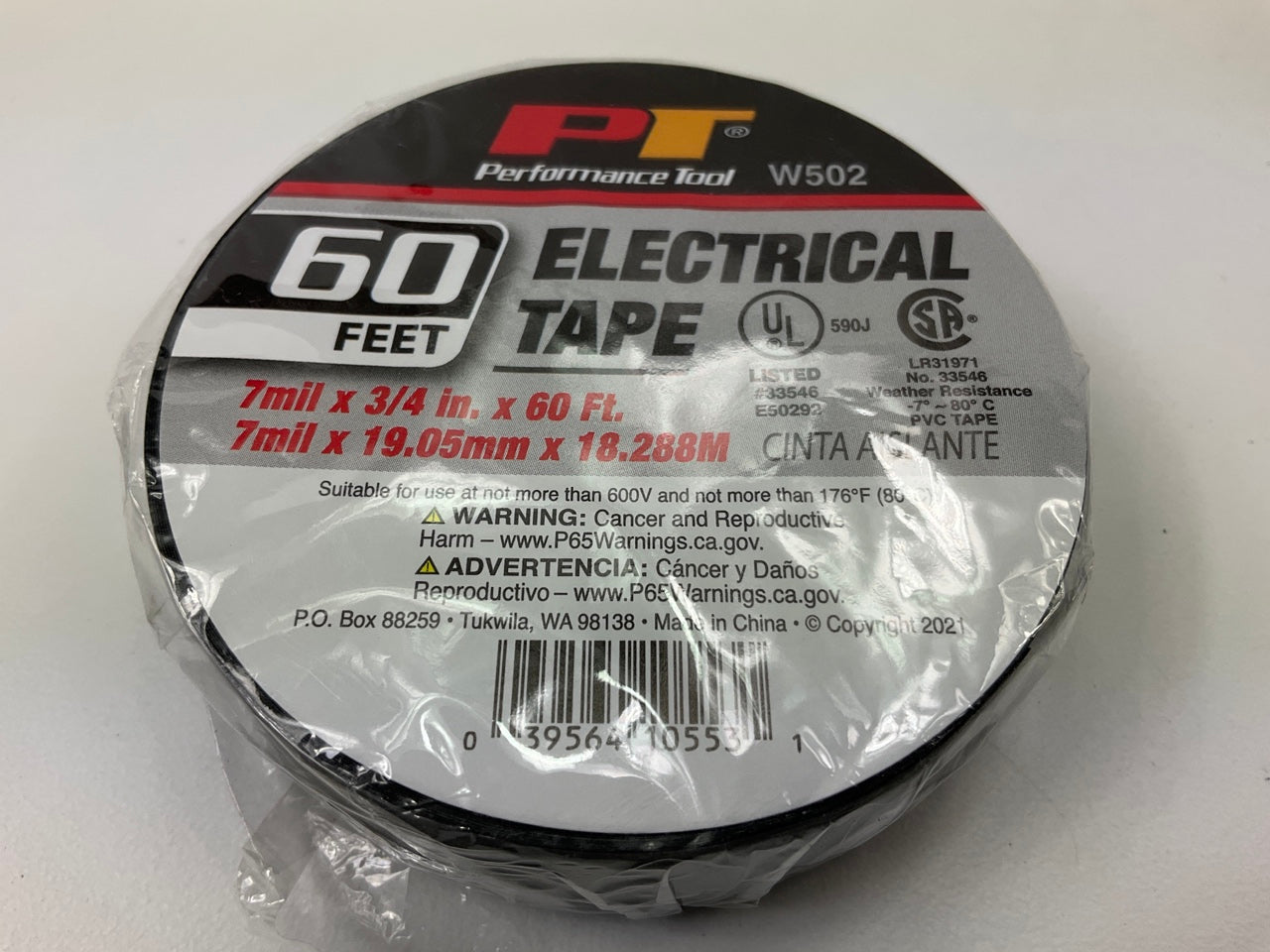 Performance Tool W502 Electrical Tape - 3/4'' X 60' FEET