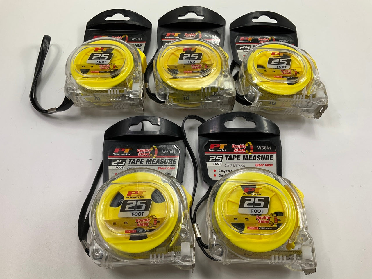 (5) Performance Tool W5041 25 Feet Clear Tape Measure, Easy To Read