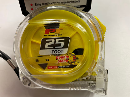 (5) Performance Tool W5041 25 Feet Clear Tape Measure, Easy To Read