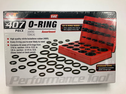 Performance Tool W5202 407 Pc SAE O-Ring Assortment, 32 Sizes