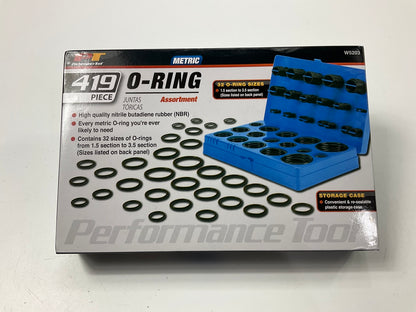 Performance Tool W5203 Metric O-Ring 419 PCs Assortment 32 Sizes, Nitrile Rubber