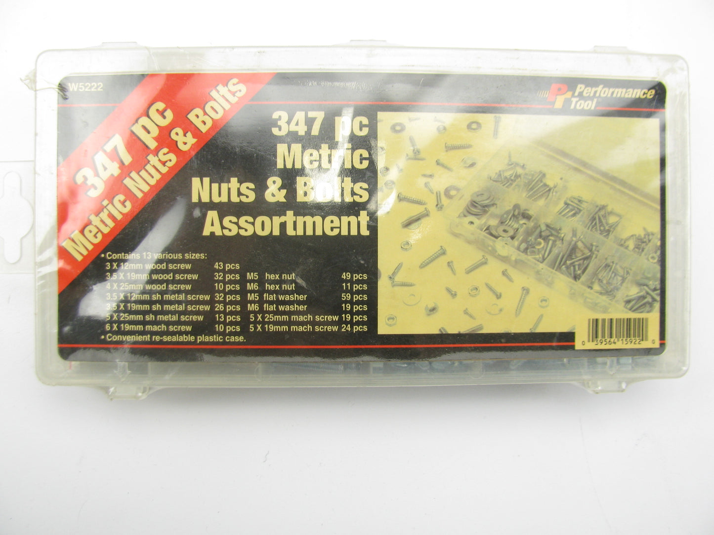 Performance Tool W5222 347 Piece Metric Nut And Bolt Set