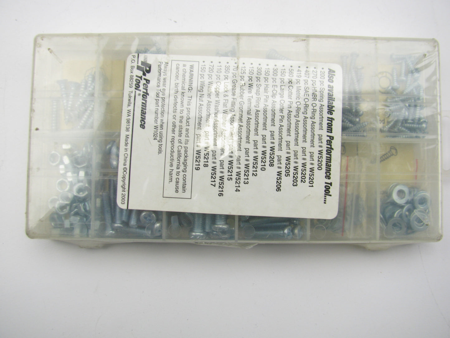 Performance Tool W5222 347 Piece Metric Nut And Bolt Set