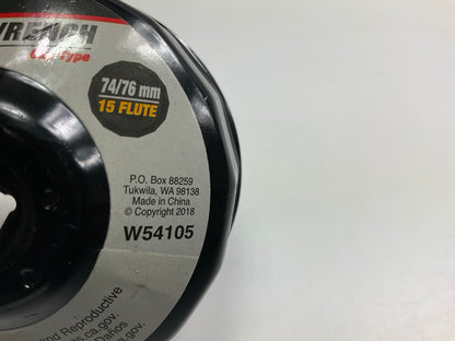 Performance Tool W54105 74/76mm Engine Oil Filter Wrench, 15 Flutes