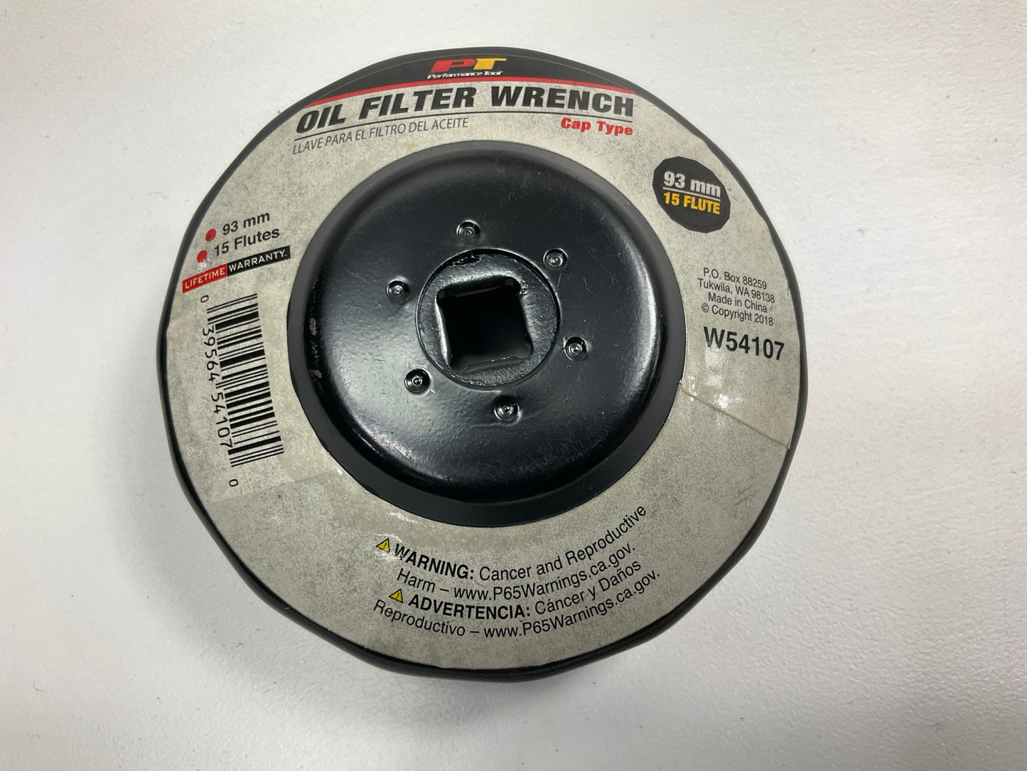 Performance Tool W54107 93MM Engine Oil Filter Wrench, 15 Flutes