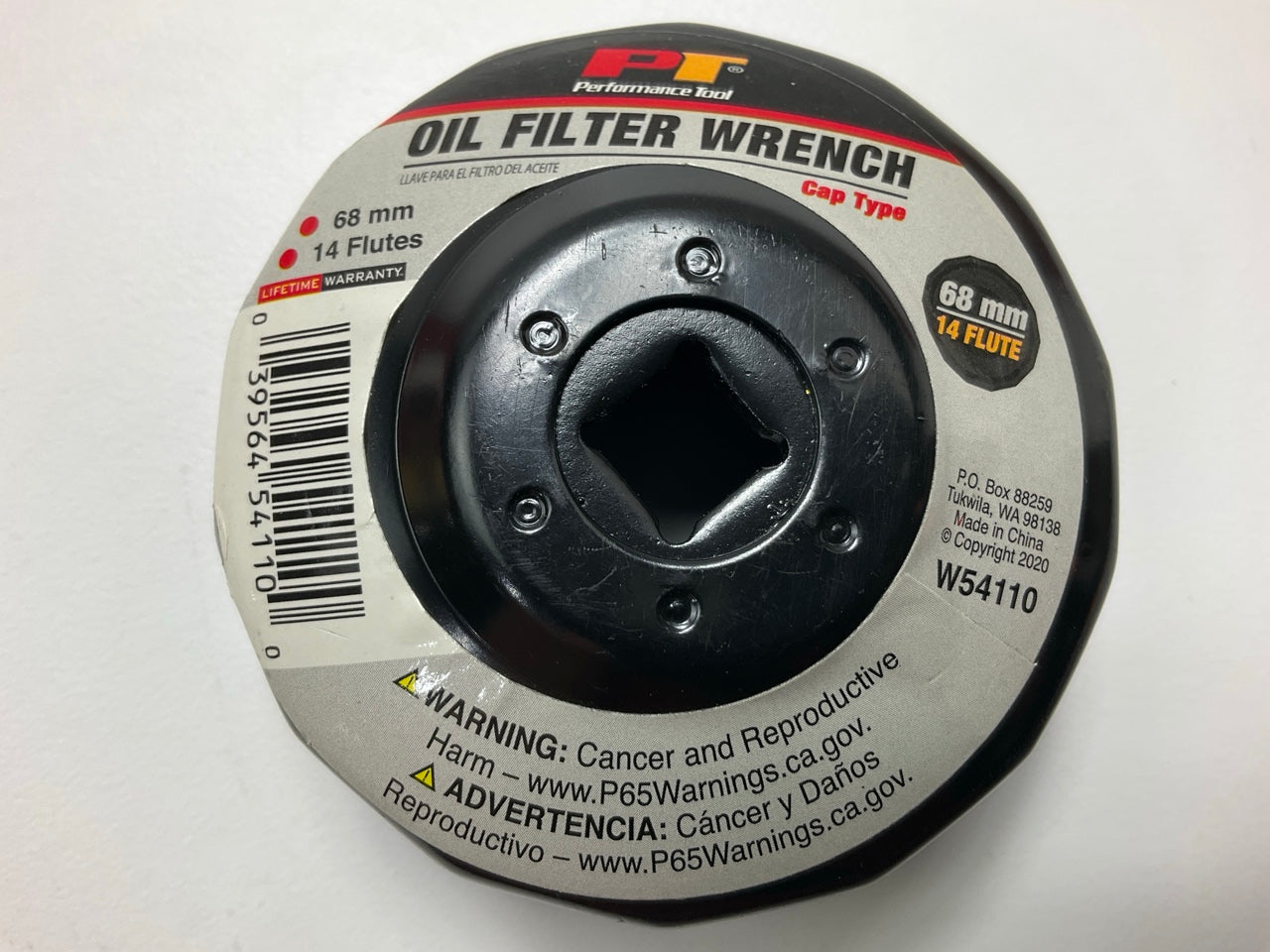 Performance Tool W54110 Oil Filter Wrench, 68mm, 14 Flutes