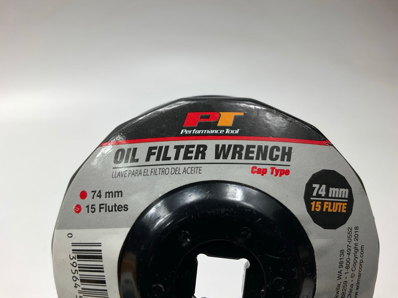 Performance Tool W54112 Engine Oil Filter Socket Wrench, 74mm 15 Flutes, 3/8'' Dr