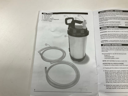 Performance Tool W54171 Manual 8L Oil Changer Vacuum Fluid Extractor Tank Tool