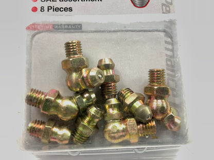 Performance W54217 SAE 1/4'' Grease Zerk Fittings Kit: Straight, 45 & 90 Degree