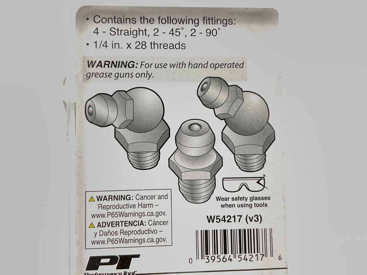 Performance W54217 SAE 1/4'' Grease Zerk Fittings Kit: Straight, 45 & 90 Degree