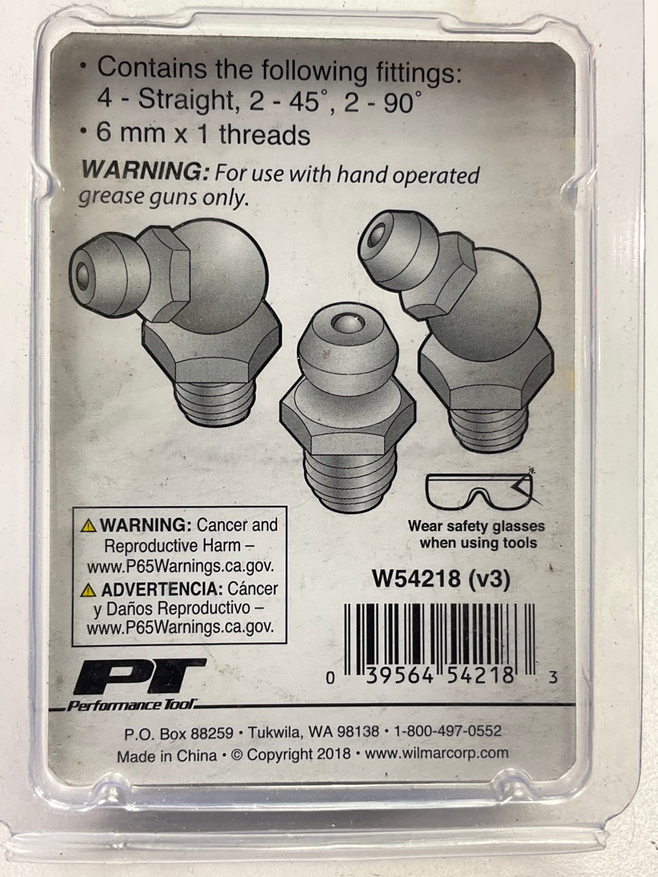 Performance W54218 6mm Metric Grease Zerk Fittings Kit: Straight, 45 & 90 Degree