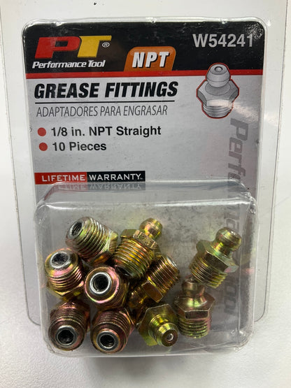 Performance Tool W54241 10-Pack 1/8 NPT Grease Fittings