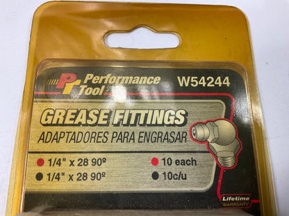 Performance Tool W54244 1/4'' X 28 NPT 90 Degree Grease Fittings, (Pack Of 10)