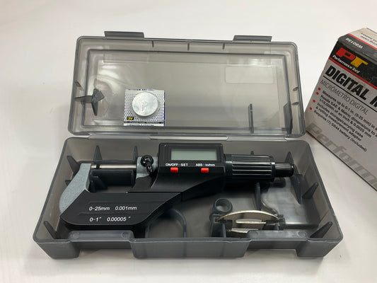 Performance Tool W80156 Digital Micrometer, SAE & Metric, 0-1'' ( 0-25mm) Range