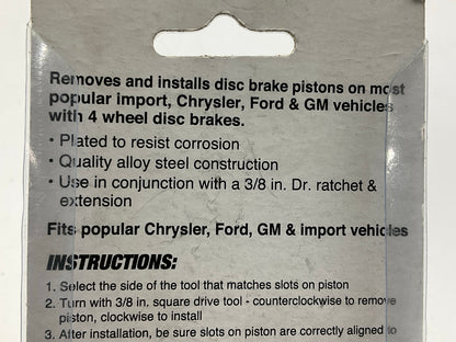 Performance Tool W80621 3/8 Inch Drive Disc Brake Piston Tool