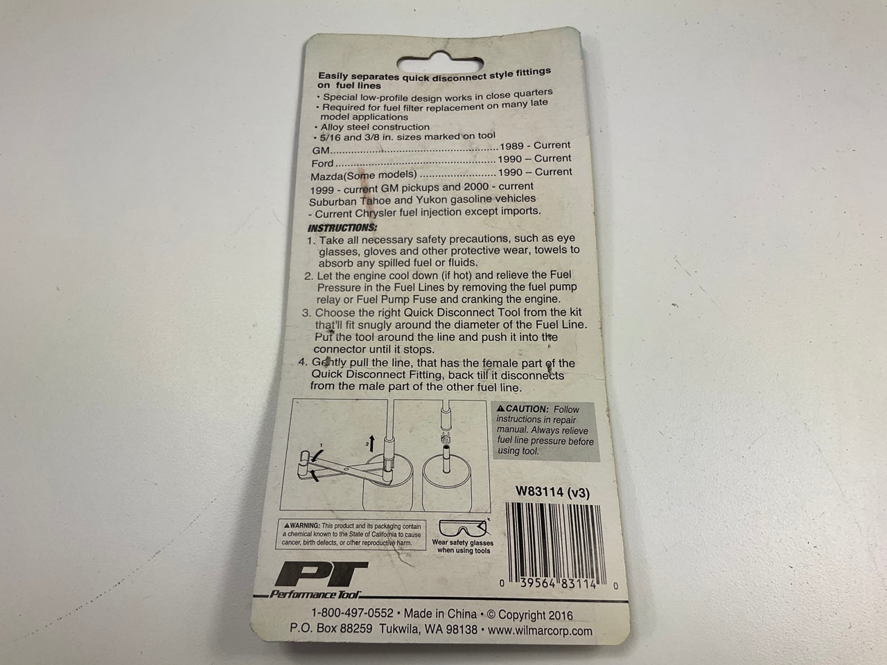 Performance Tool W83114 Scissor Fuel Line Disconnect Tool (Sizes: 5/16'' & 3/8'')