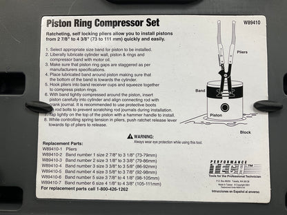 Performance Tool W89410 Piston Ring Compressor Set - USED