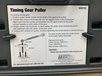 USED #14 Performance Tool W89705 Timing Gear Puller Tool Set