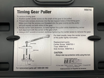 USED #30 Performance Tool W89705 Timing Gear Puller Tool Set Kit