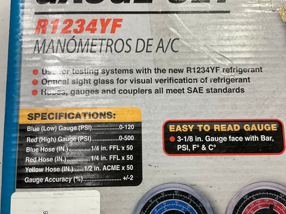 Performance Tool W89739 YF A/C Diagnostic Manifold Gauge Kit With Hoses