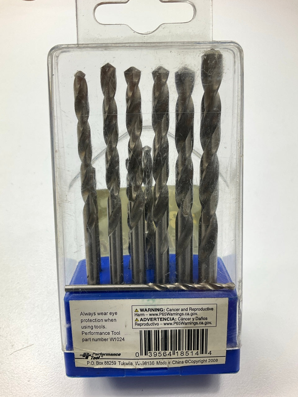 Performance Tool W9014 13-Piece HSS Fractional Drill Bit Set, 1/16'' Through 1/4''