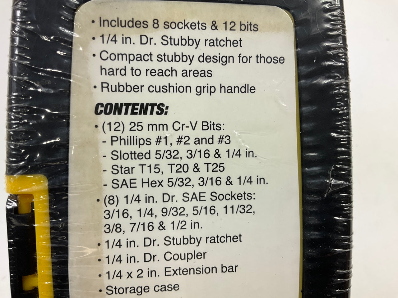 Performance Tool W9122 23-Piece Bit & SAE Socket Set - 1/4'' Drive