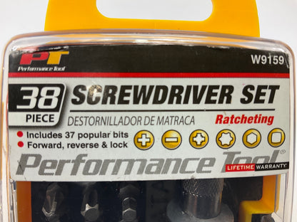 Performance Tool W9159 38 Piece Ratcheting Screwdriver & Bit Set