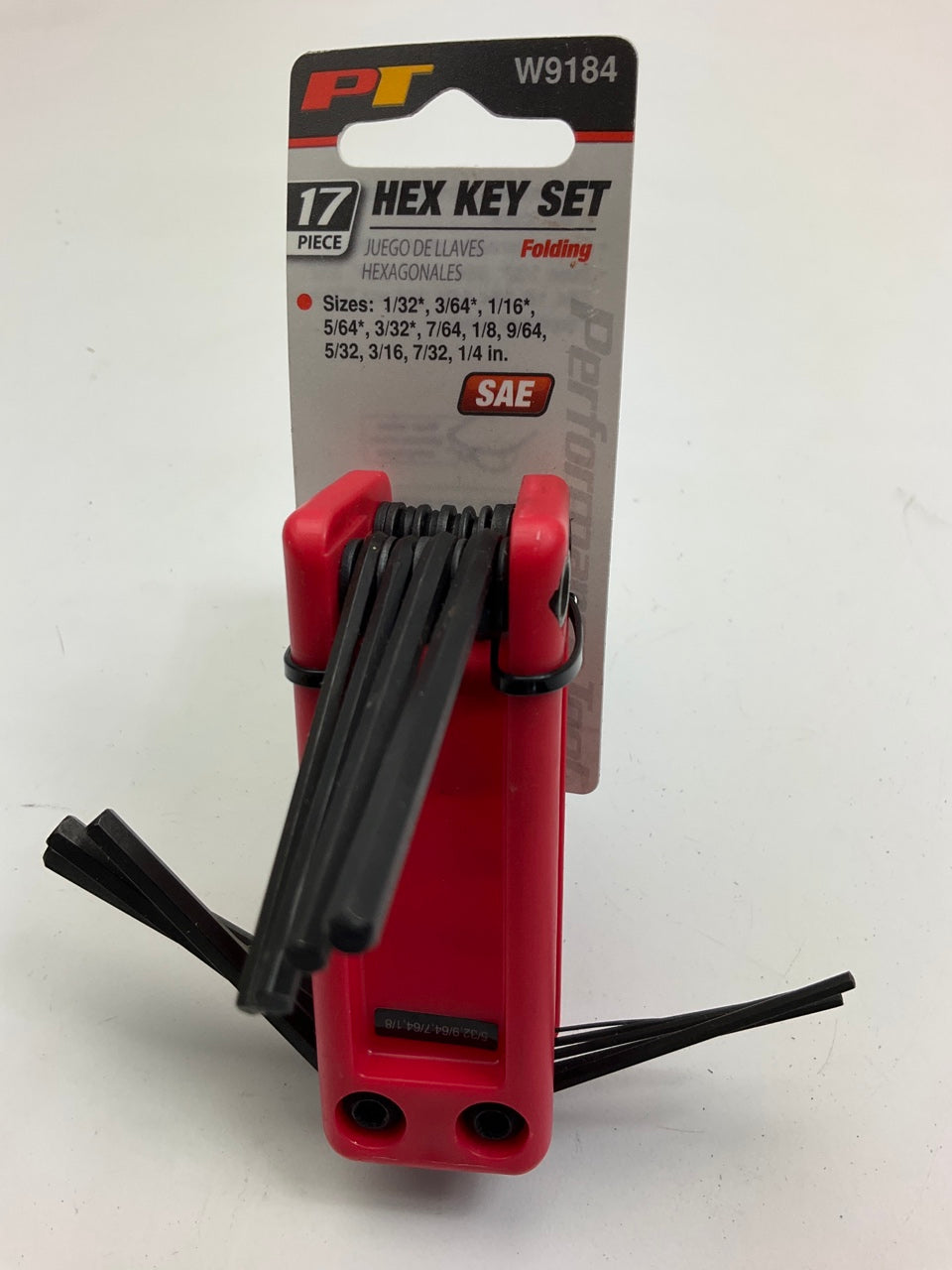 Performance Tool W9184 17-Piece SAE Folding Hex Keys
