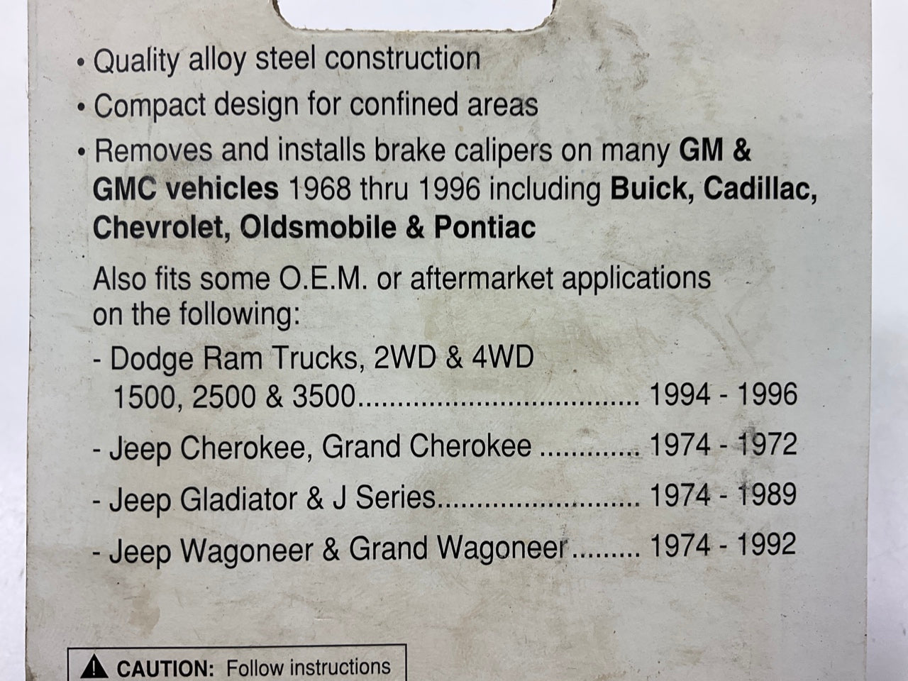Performance Tool WGM38  3/8'' GM Disc Brake Caliper Wrench