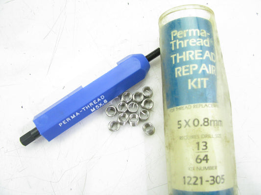 Perma-Coil 1221-305 Metric Thread Repair Kit 5 X 0.8mm 12PC Helicoil
