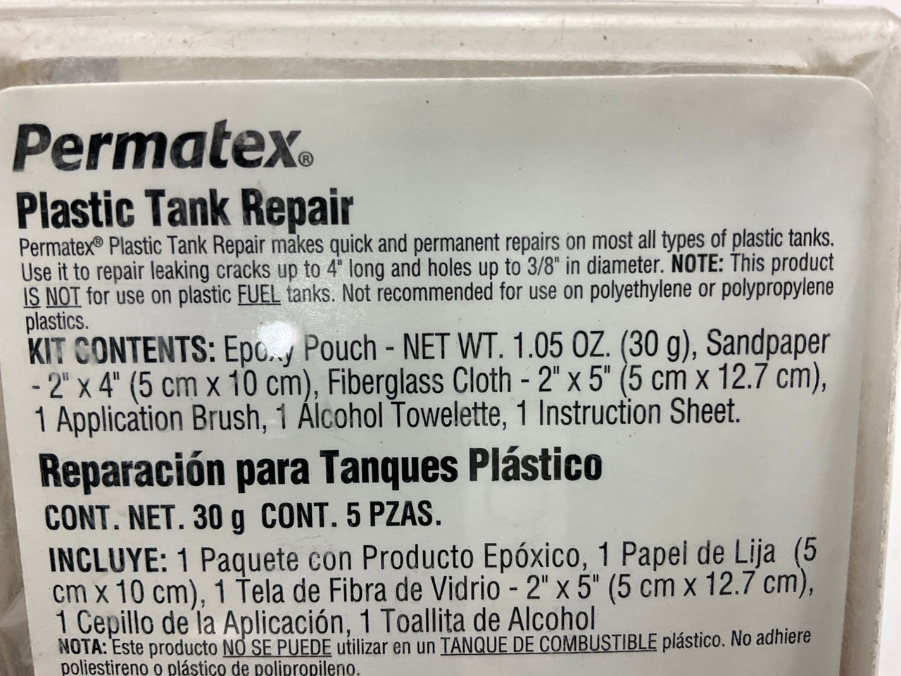 Permatex 09100 Plastic Tank Repair Kit