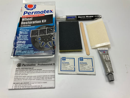 Permatex 09143 Wheel Restoration Kit - Black - Easy DIY Repair Wheel Damage