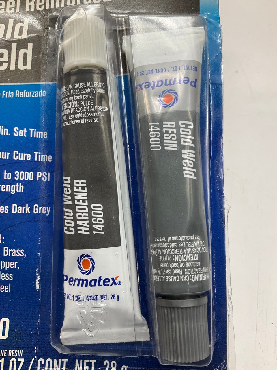 Permatex 14600 Cold Weld Bonding Compound 2oz (1oz Resin & 1oz Hardener Tubes)