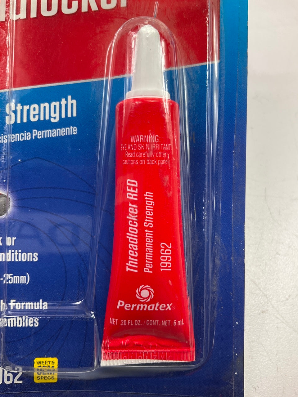 Permatex 19962 Permanent Strength Threadlocker Red, 6 Ml Tube
