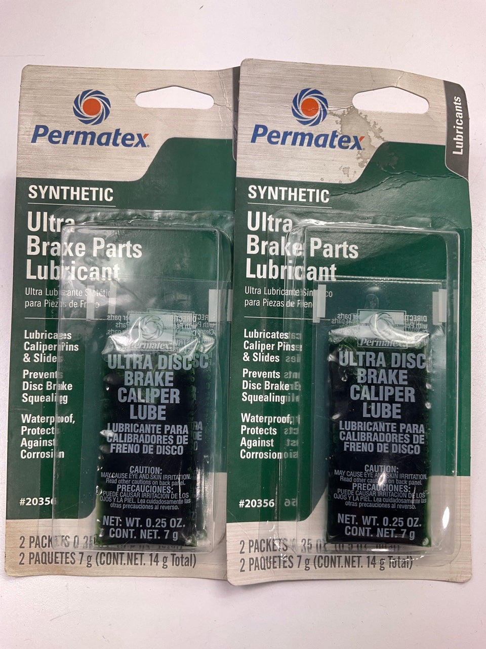 (2) PACKS - Permatex 20356 Synthetic Ultra Disc Brake Parts Lube .25oz