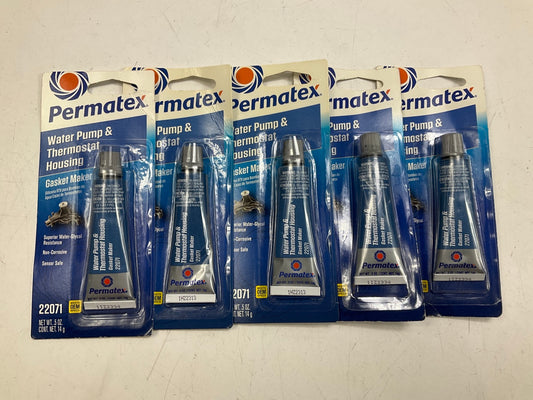 (5) Permatex 22071 Water Pump & Thermostat RTV Silicone Gasket Maker 0.5 Oz.