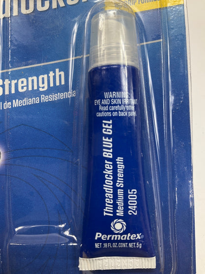 (5) Permatex 24005 Medium Strength Threadlocker Blue Gel  5g Gel Squeeze Tube