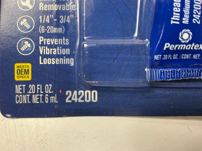 (2) Tubes - Permatex 24200 Blue Medium Strength Threadlocker 6ml Tube
