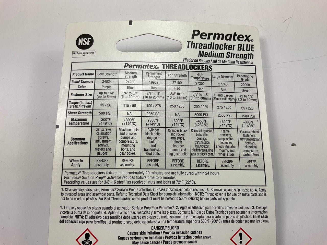 (5) Permatex 24200 Blue Medium Strength Threadlocker 6ml Tubes