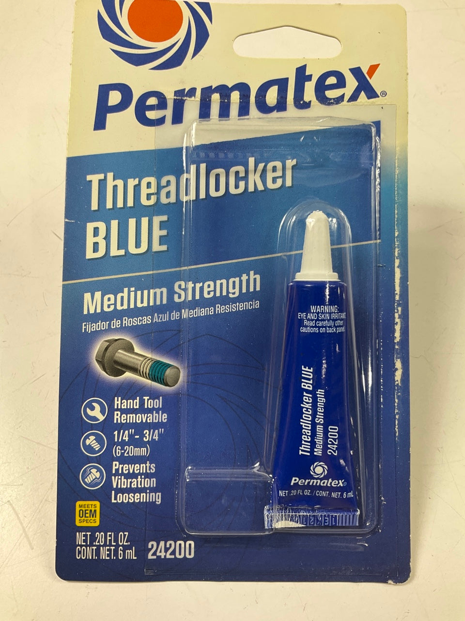 Permatex 24200 Blue Medium Strength Threadlocker 6ml Tube