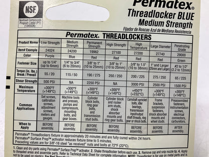 Permatex 24200 Blue Medium Strength Threadlocker 6ml Tube