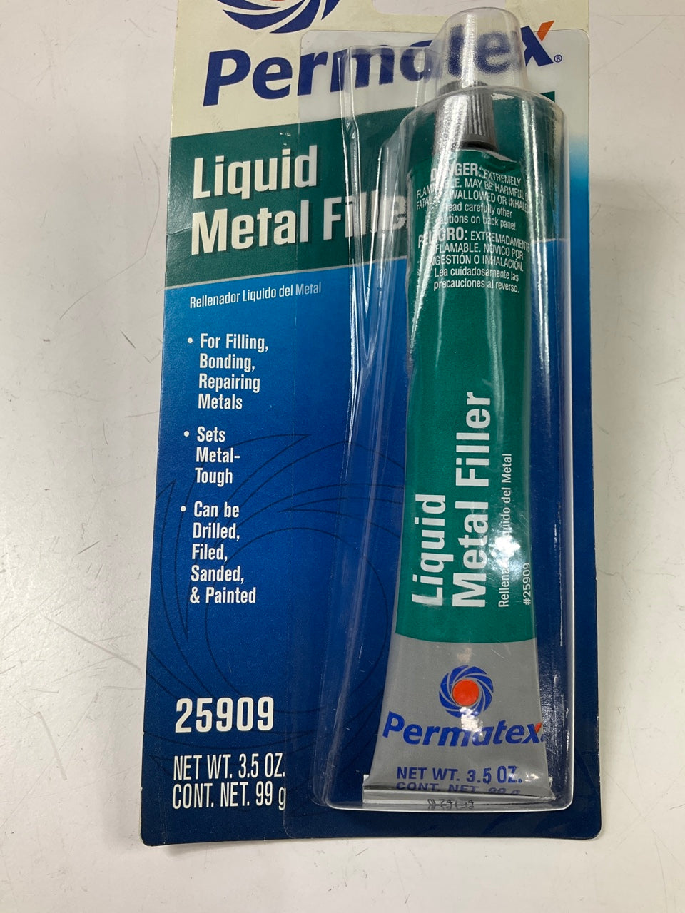 Permatex 25909 Liquid Metal Filler Metal Repair Compound 3.5oz