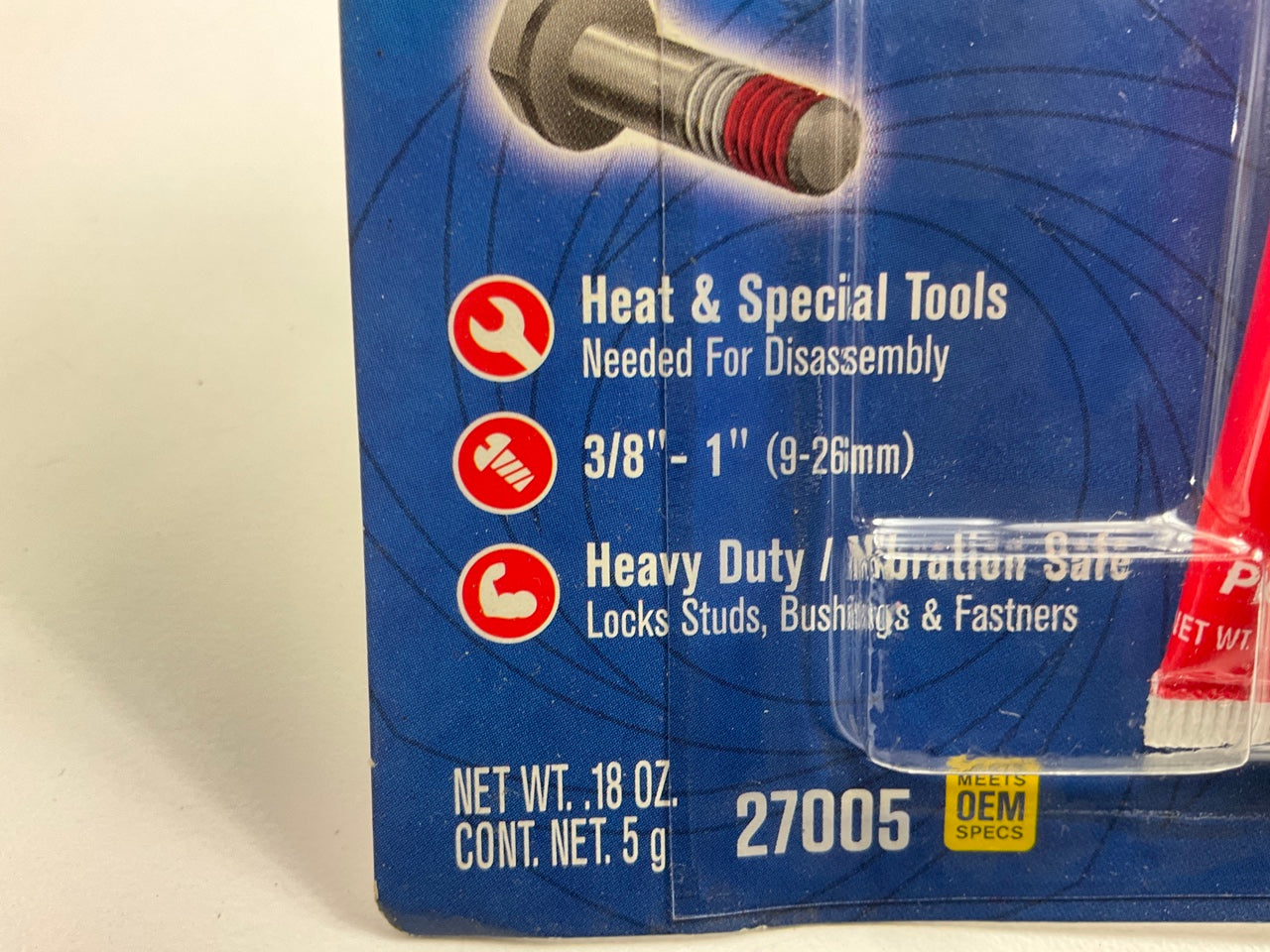 (5) PACKs - Permatex 27005 High Strength Threadlocker Red Gel Squeeze, 5 Gram