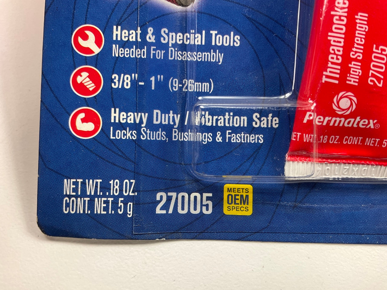 (5) PACKs - Permatex 27005 High Strength Threadlocker Red Gel Squeeze, 5 Gram