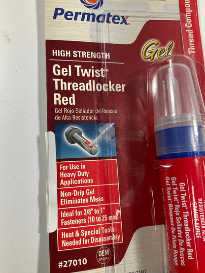 Permatex 27010 High-Strength Threadlocker Red 10g Gel Twist No Drip