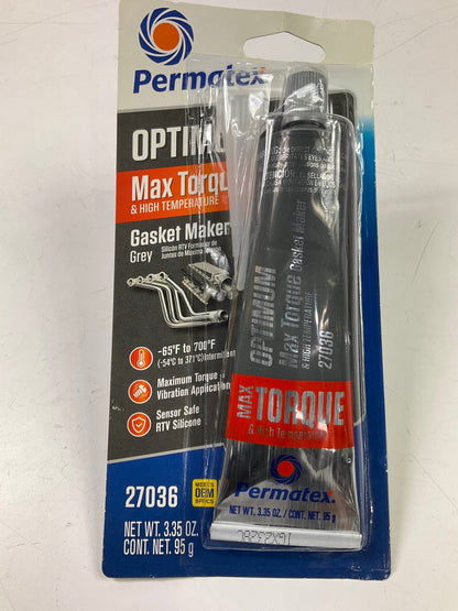 Permatex 27036 Optimum Grey RTV Silicone Gasket Maker 3.35oz Squeeze Tube