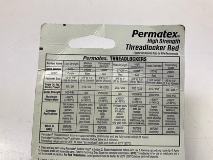 Permatex 27100 High-Strength Threadlocker Red Compound 0.20oz Tube