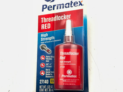 Permatex 27140 Threadlocker Red High Strength 1.22 Oz Heavy Duty Vibration Safe Type 2